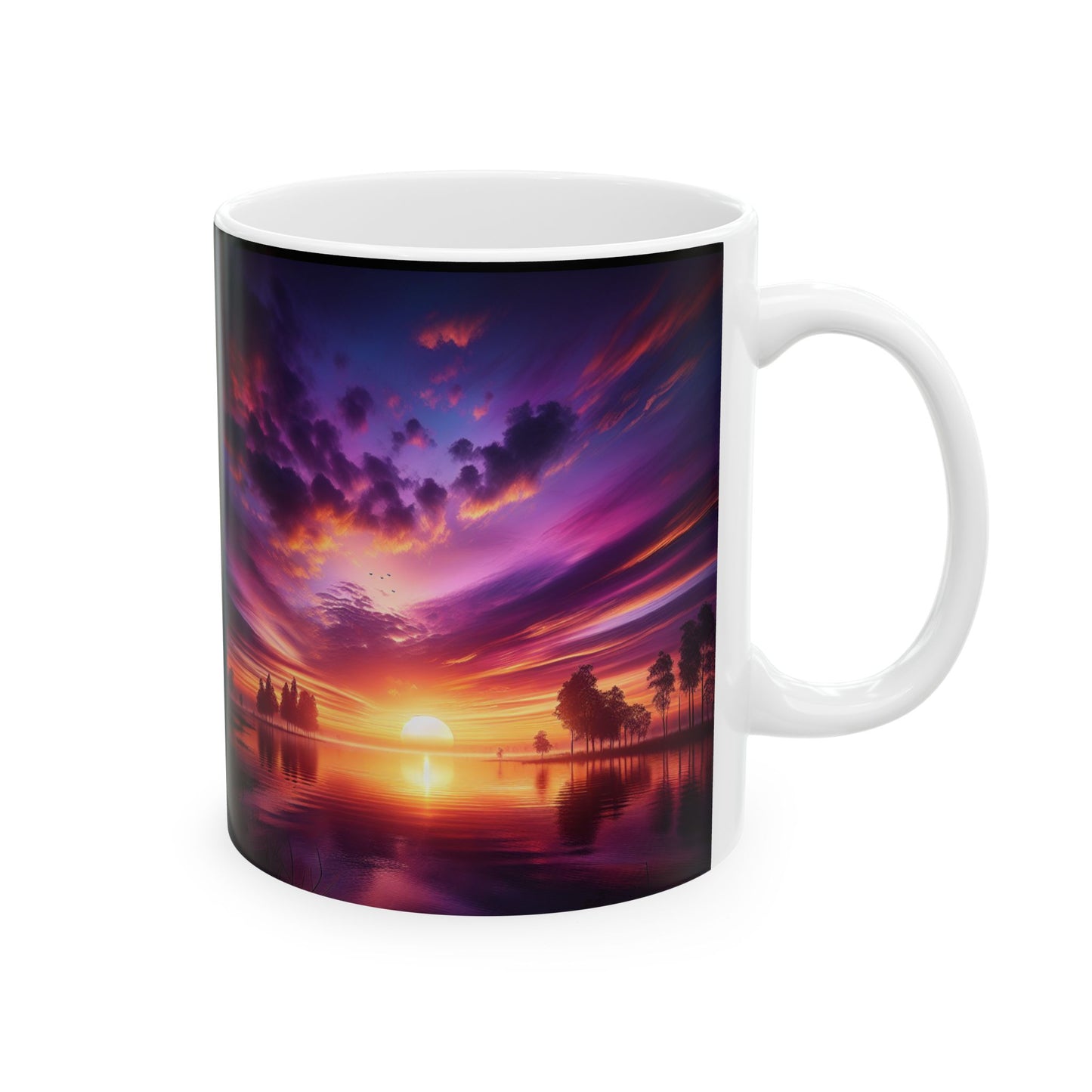 Inspirational Christian Mug – Colorful Sunrise with Philippians 4:8 | Faith Coffee Cup