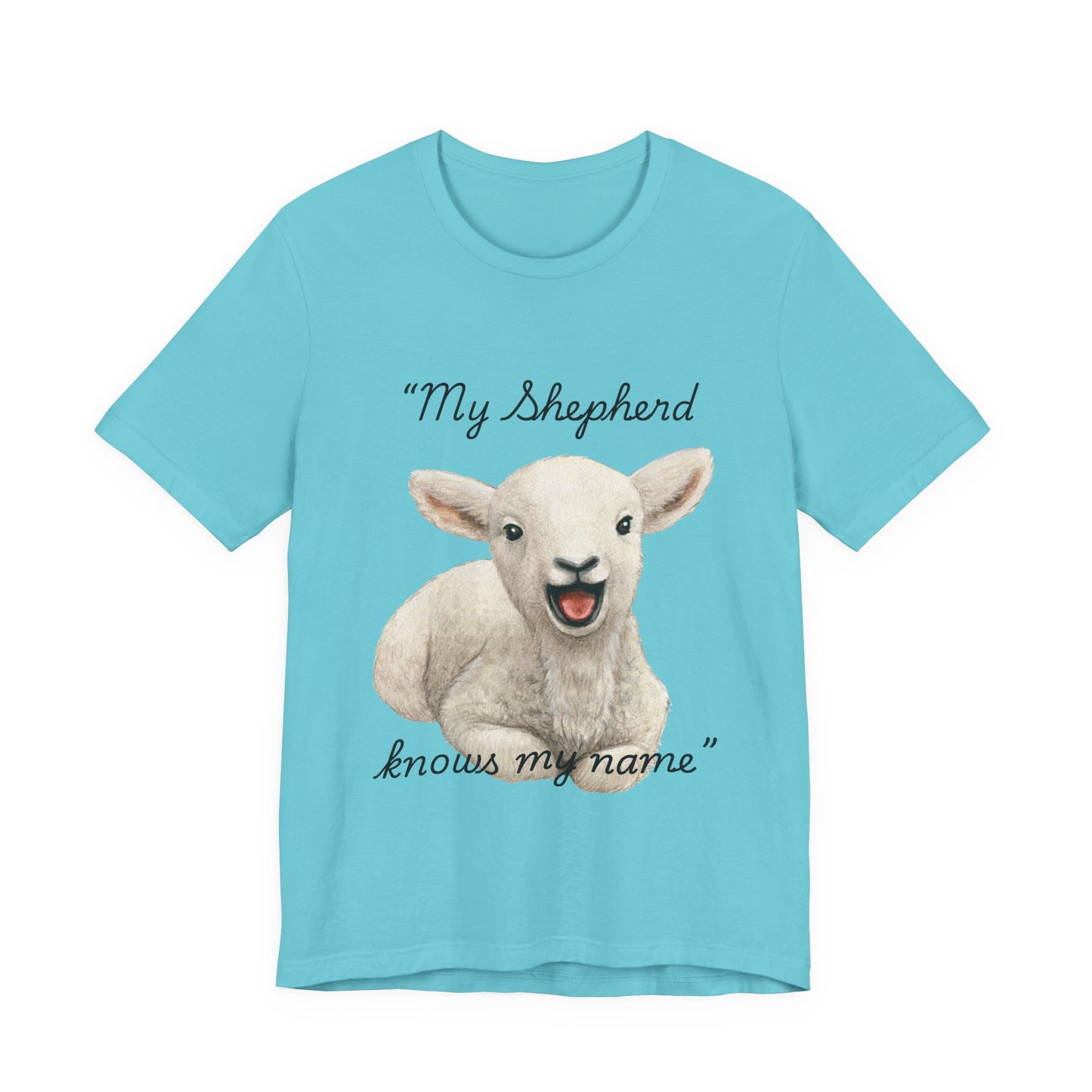 Cute Lamb Christian T-Shirt – "My Shepherd Knows My Name"
