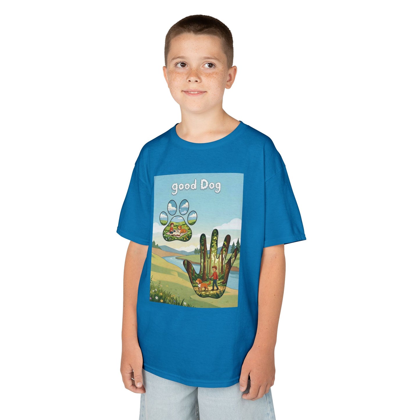 Good Dog Kids T-Shirt – Faith Based Dog Graphic Tee – Kid Created Collection – Boy or Girl shirt