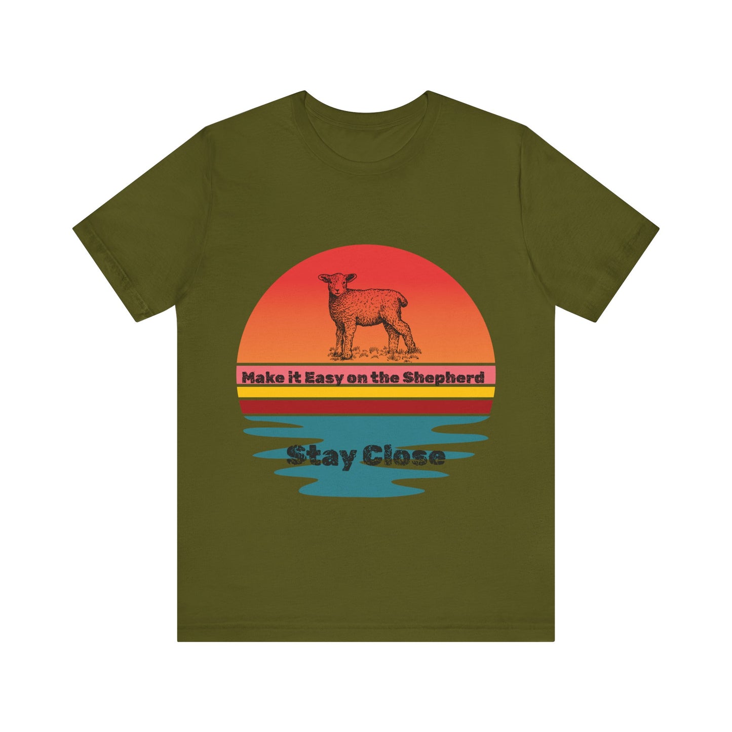 Retro Christian T-Shirt – Stay Close to the Shepherd