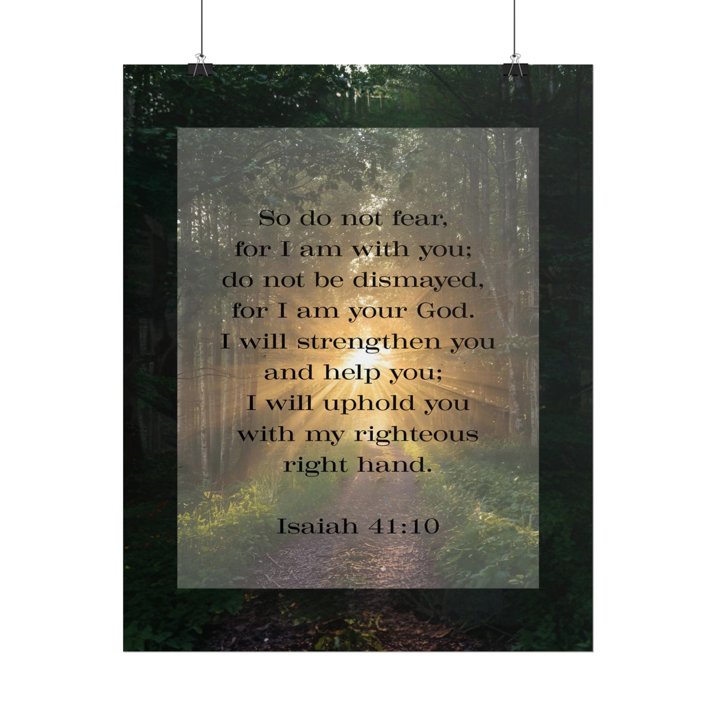 Bible Verse Wall Art Forest and Isaiah 41:10