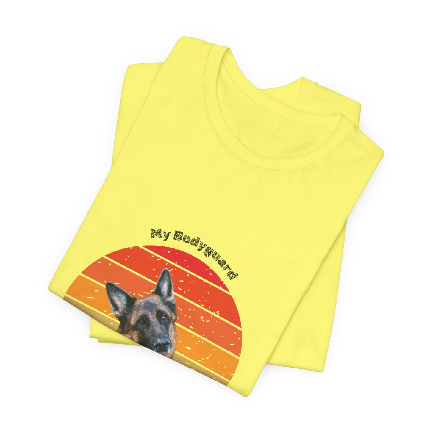 Retro German Shepherd T-Shirt – "My Bodyguard Has Paws" Dog Lover Tee