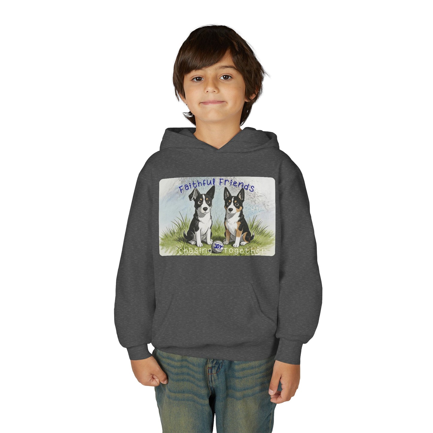 Faithful Friends Youth Christian Hooded Sweatshirt | Kids Faith Based Dog Hoodie