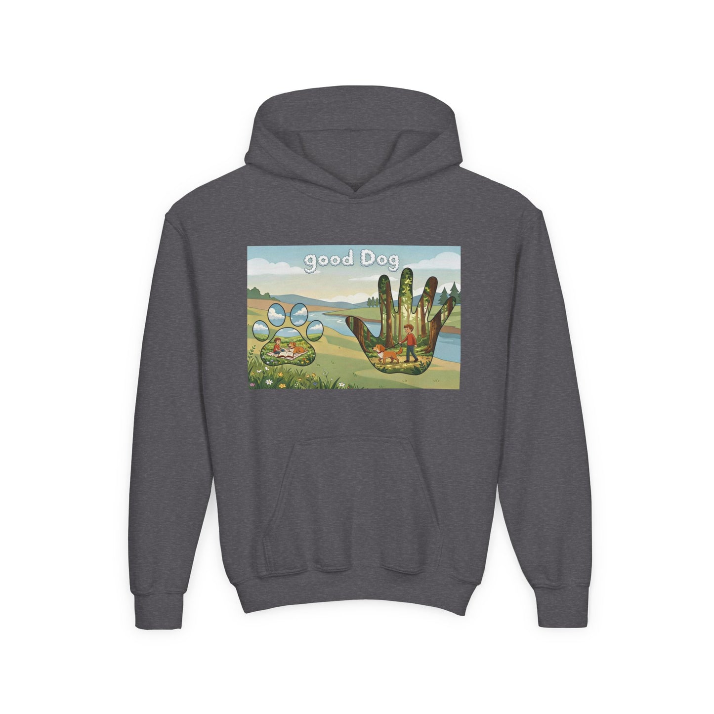 Good Dog Kids Hooded Sweatshirt – Faith Based Dog Graphic Sweatshirt – Kid Created Collection – Boy or Girl