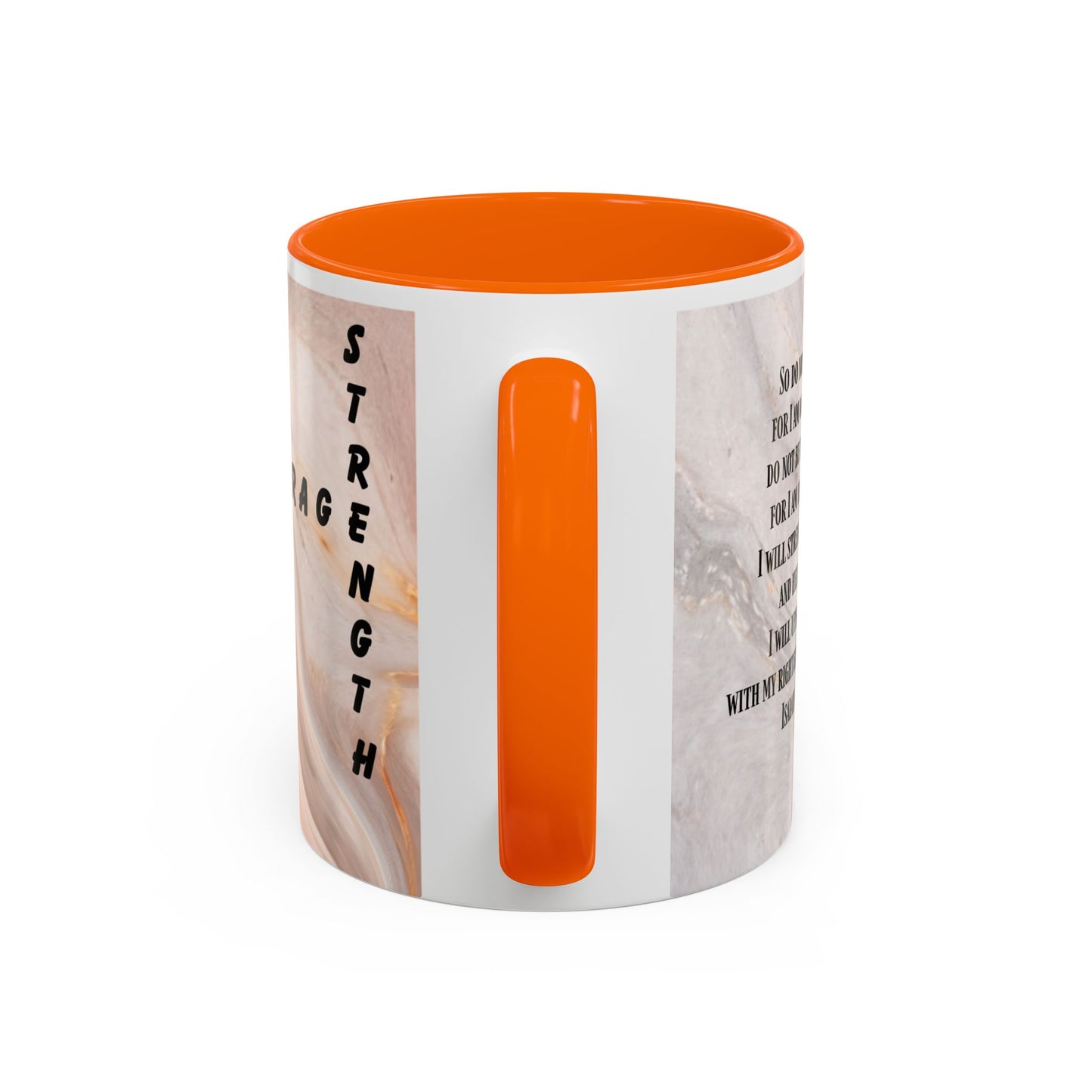 Isaiah 41:10 Encouragement Mug – Christian Scripture Coffee Cup with Wraparound Textured Design – Faith & Strength Gift in Multiple Accent Colors