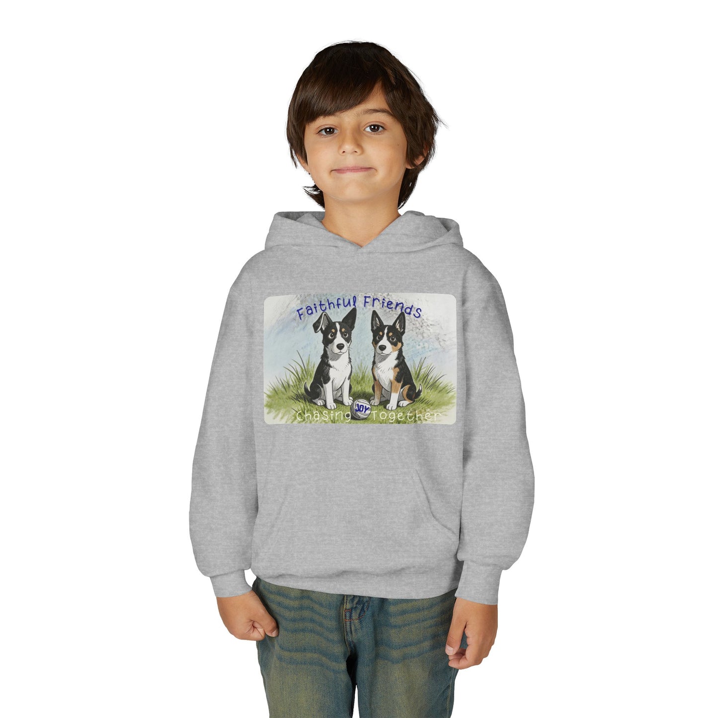 Faithful Friends Youth Christian Hooded Sweatshirt | Kids Faith Based Dog Hoodie