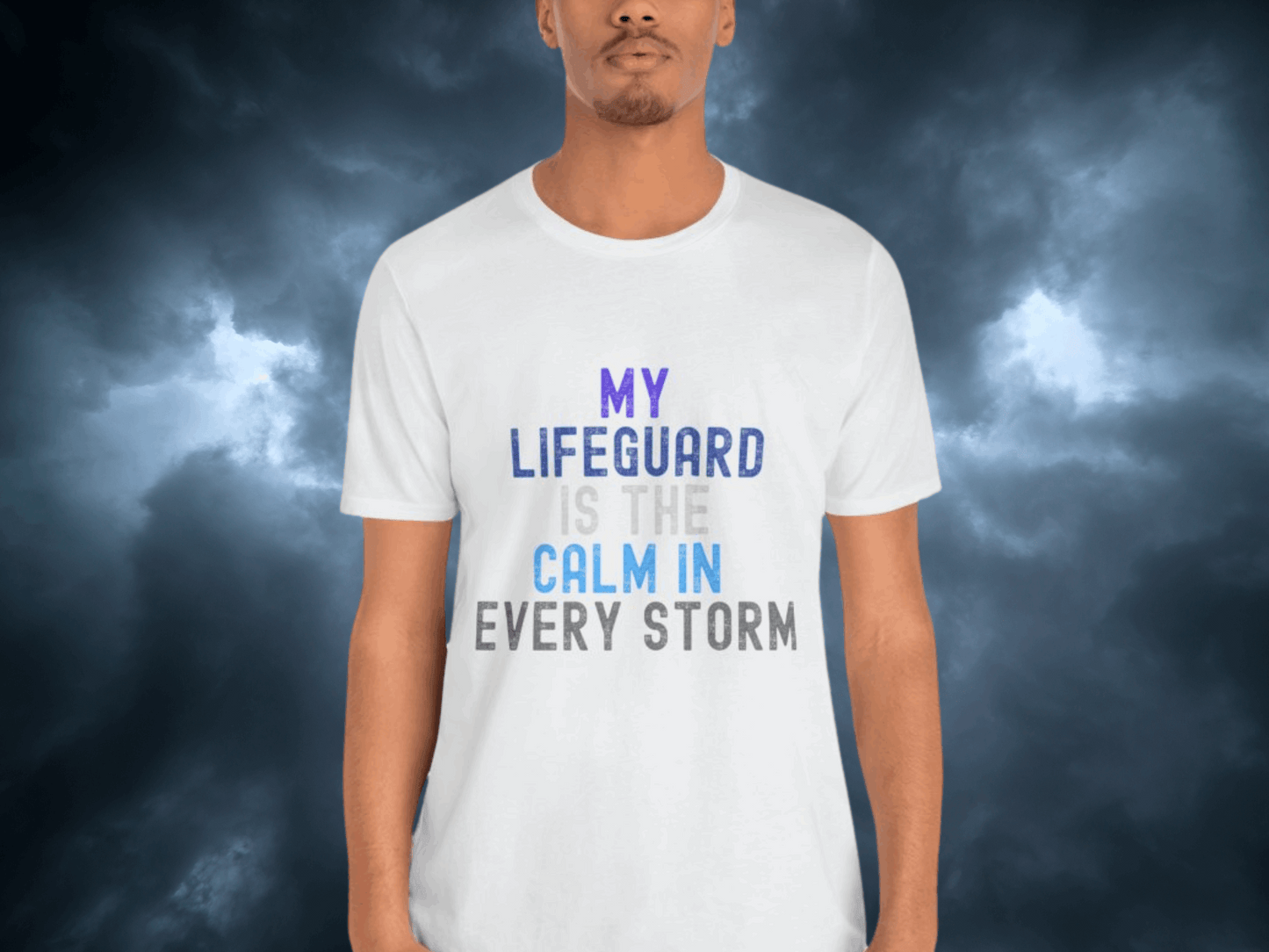 Jesus is Our Lifeguard in Every Storm Unisex Jersey Tee - Finding Peace in Life's Storms