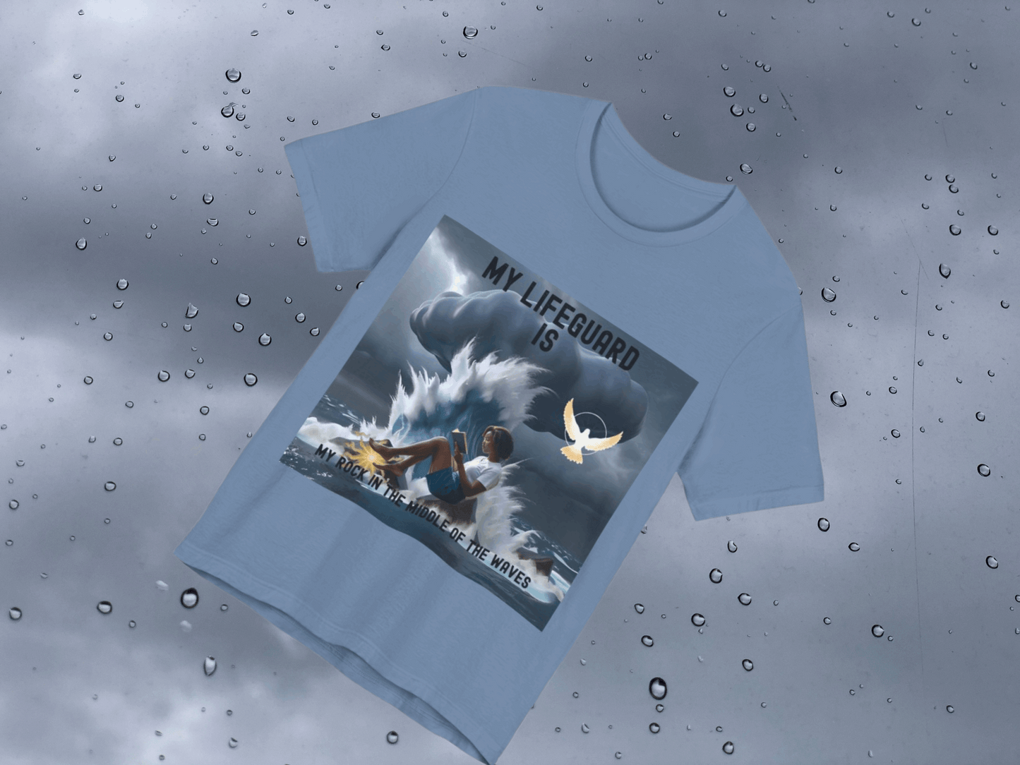Jesus, Our Lifeguard is Our Rock Unisex Jersey T-Shirt – Find Strength in Life’s Storms