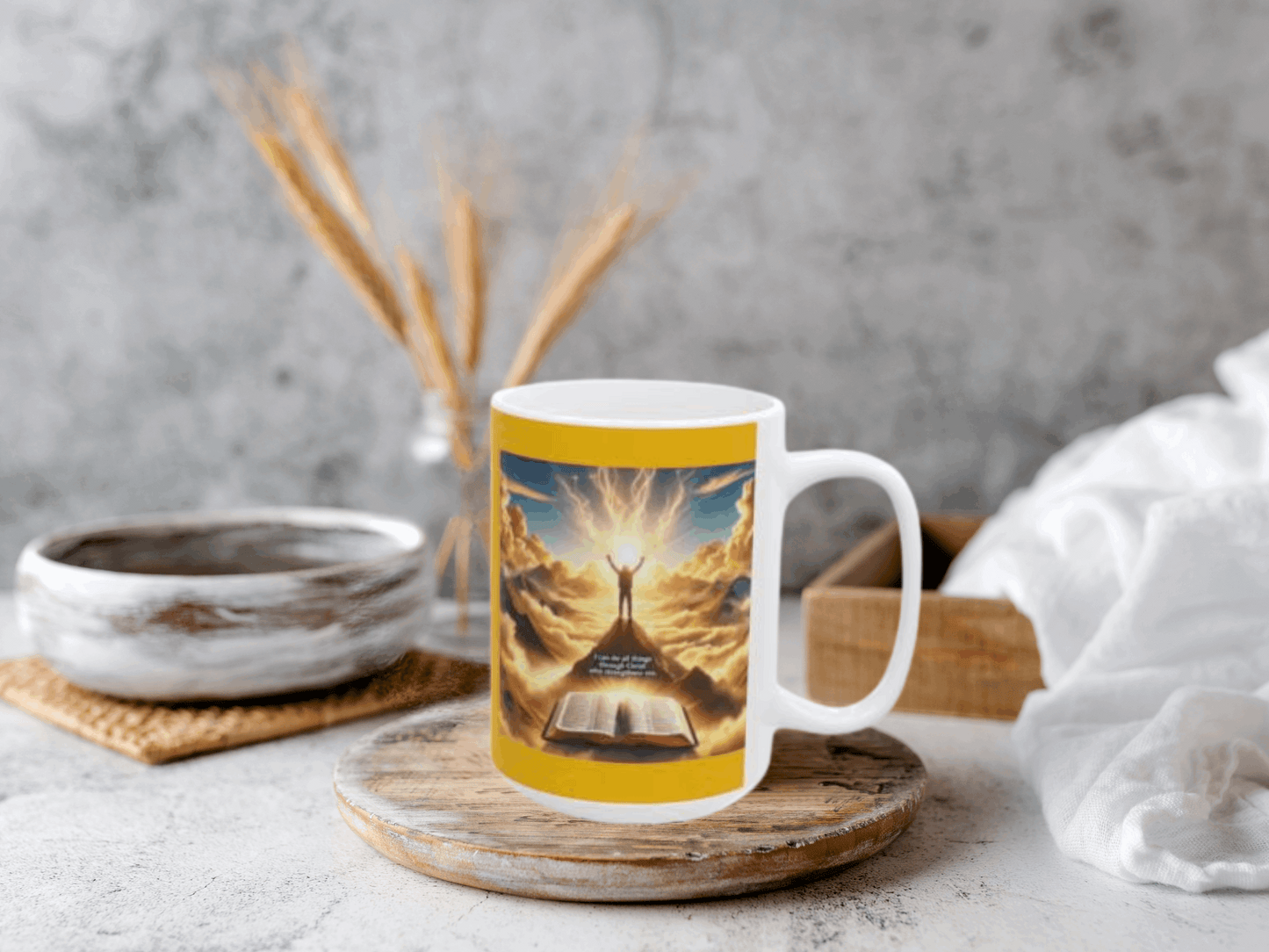 Inspirational Bible Verse Mug - 'I Can Do All Things Through Christ' - Philippians 4:13 Christian Motivational Mug