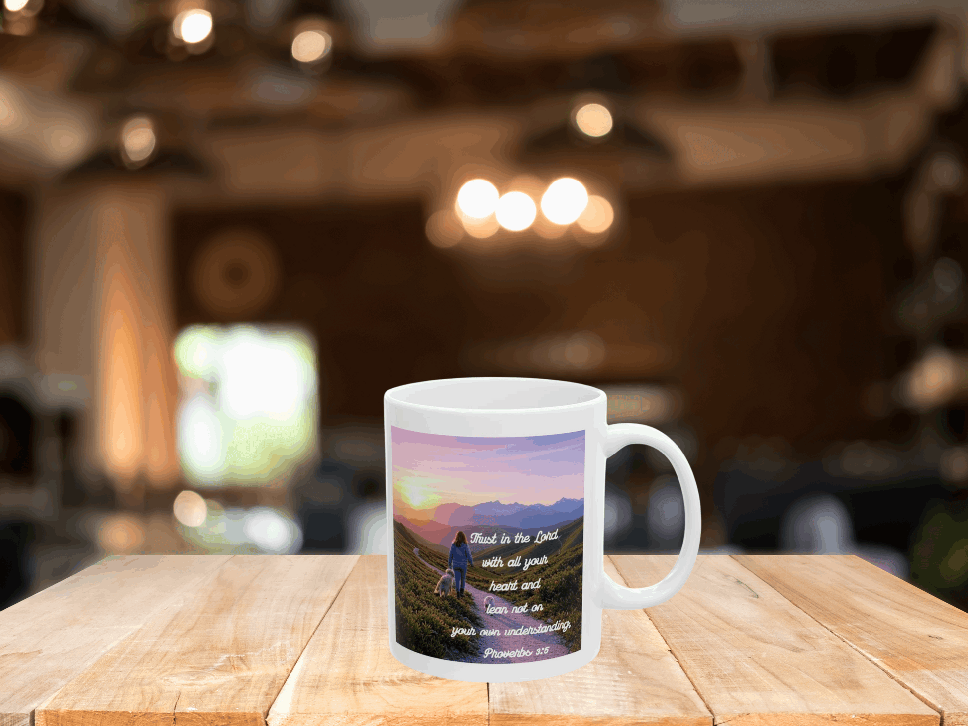 Inspirational Proverbs 3:5-6 Mug - Christian Coffee Mug Gift