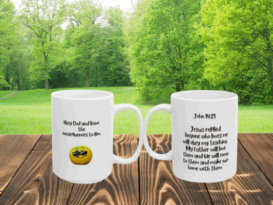 "Just Obey God" Christian Mug – Faith Quote from John 14:23 | Inspirational Bible Verse Gift