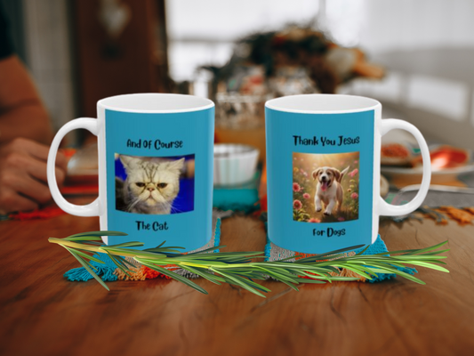 Thank You Jesus Ceramic Mug - Celebrating the Blessing of Dogs and Cats