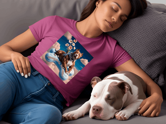 Surreal Pitbull Cloud T-Shirt – "Strong Body, Soft Heart" Unisex Tee