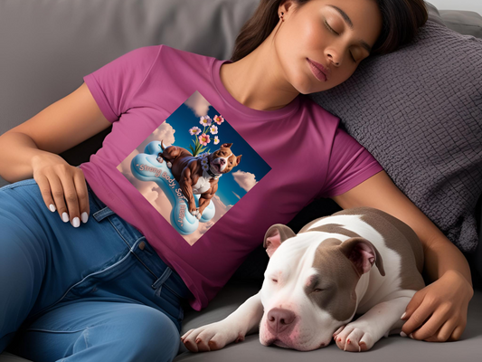 Surreal Pitbull Cloud T-Shirt – "Strong Body, Soft Heart" Unisex Tee