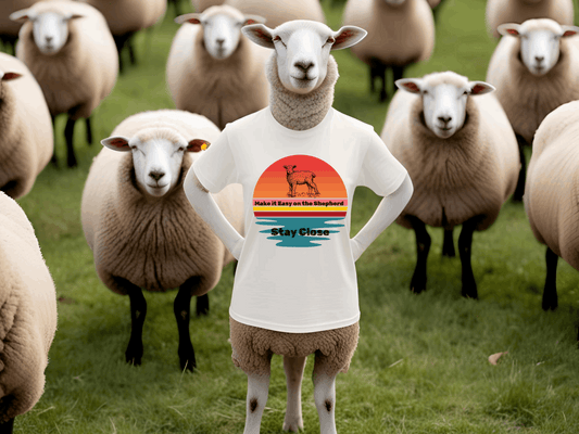 Retro Christian T-Shirt – Stay Close to the Shepherd