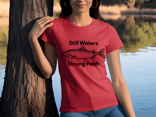 Still Waters Strong Faith T-Shirt – Christian Fish Unisex Tee