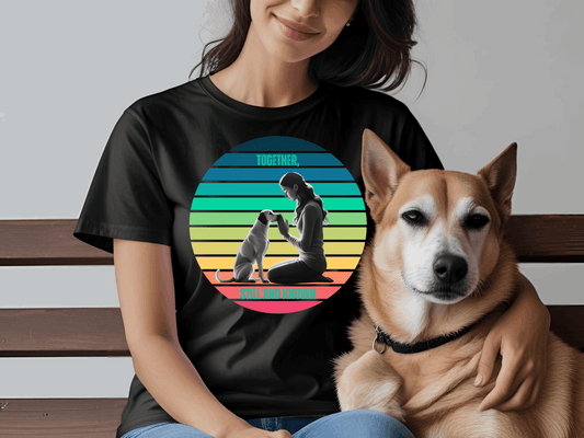 Be Still and Know T-Shirt | Psalm 46:10 Retro Sunset Dog Lover Tee | Vintage Faith Design
