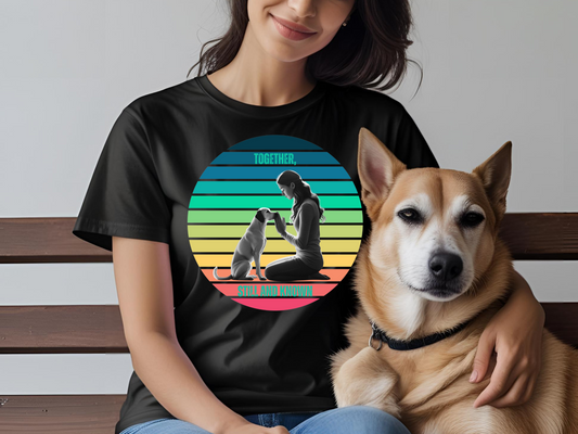 Be Still and Know T-Shirt | Psalm 46:10 Retro Sunset Dog Lover Tee | Vintage Faith Design