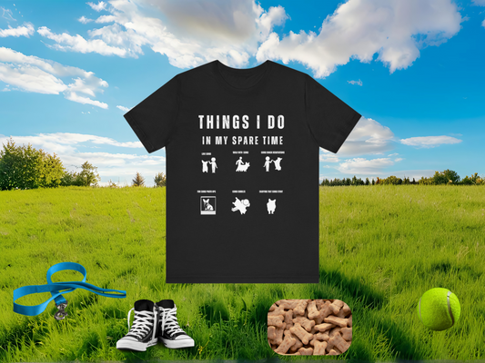 Things I Do in My Spare Time Corgi T-Shirt | Funny Dog Lover Tee | White Silhouette Style