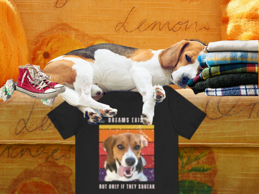 Retro Beagle T-Shirt – “Dreams Exist But Only If They Squeak” Funny Vintage Dog Lover Tee