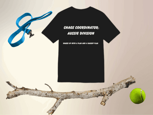 Funny Australian Shepherd T-Shirt – “Chaos Coordinator: Aussie Division” Dog Lover Tee – Herding Humor for Pet Owners