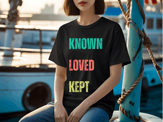 Known Loved Kept T-Shirt | Vintage Christian Typography Tee | Psalm 139 & Jude 1:1 Inspired