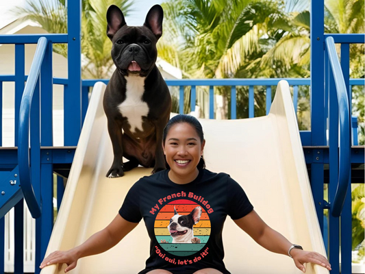 "Qui Qui Let’s Do It" Retro French Bulldog T-Shirt – Funny Dog Lover Gift