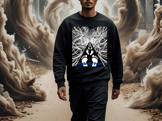 Walk His Path Christian Unisex Sweatshirt - Let the World Swirl