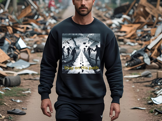"Stay on His Path" Christian Sweatshirt – Focus Through Life's Distractions Graphic Sweatshirt