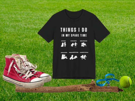 Things I Do in My Spare Time Rottweiler T-Shirt | Funny Dog Humor Tee | Bold White Silhouette Style