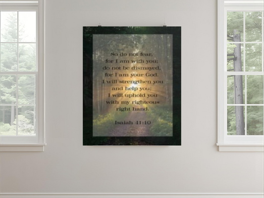 Bible Verse Wall Art Forest and Isaiah 41:10