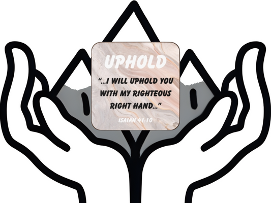 Uphold Christian Coaster – Isaiah 41:10 Bible Verse Coaster with Inspirational Textured Design – Scripture Gift of Encouragement