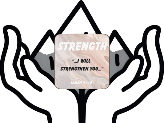 Strength Christian Coaster – Isaiah 41:10 Bible Verse Coaster with Inspirational Textured Design – Scripture Gift for Encouragement