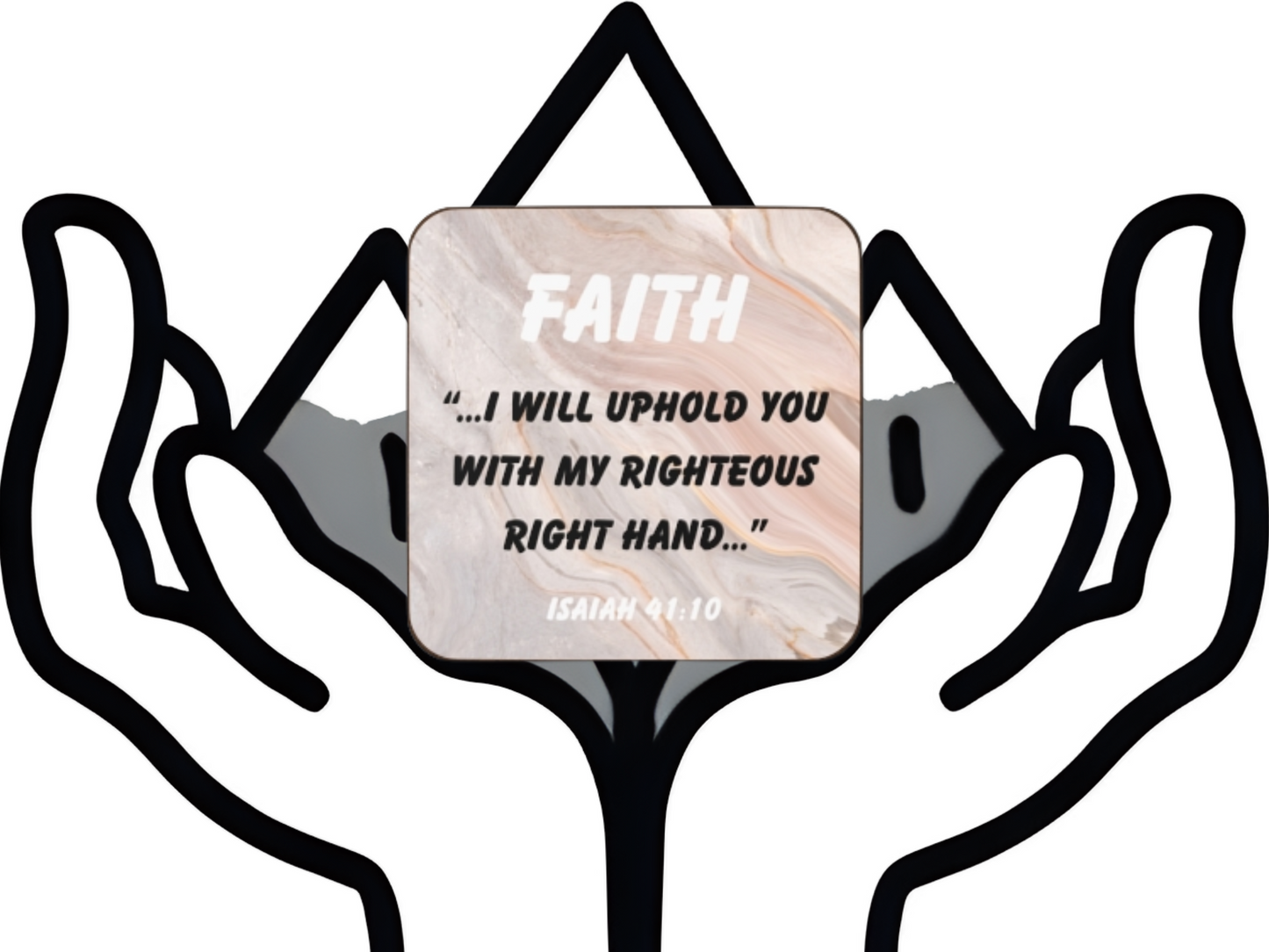 Faith Christian Coaster – Isaiah 41:10 Bible Verse Drink Coaster with Subtle Textured Design – Inspirational Scripture Gift
