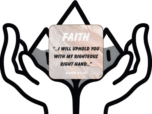 Faith Christian Coaster – Isaiah 41:10 Bible Verse Drink Coaster with Subtle Textured Design – Inspirational Scripture Gift
