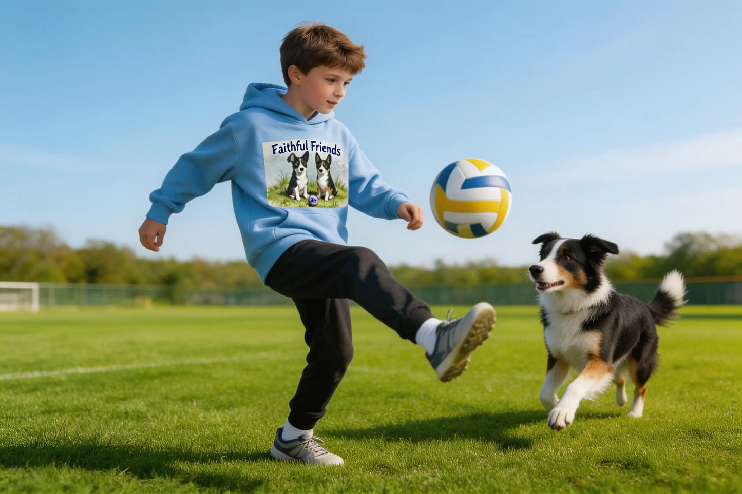 Faithful Friends Youth Christian Hooded Sweatshirt | Kids Faith Based Dog Hoodie