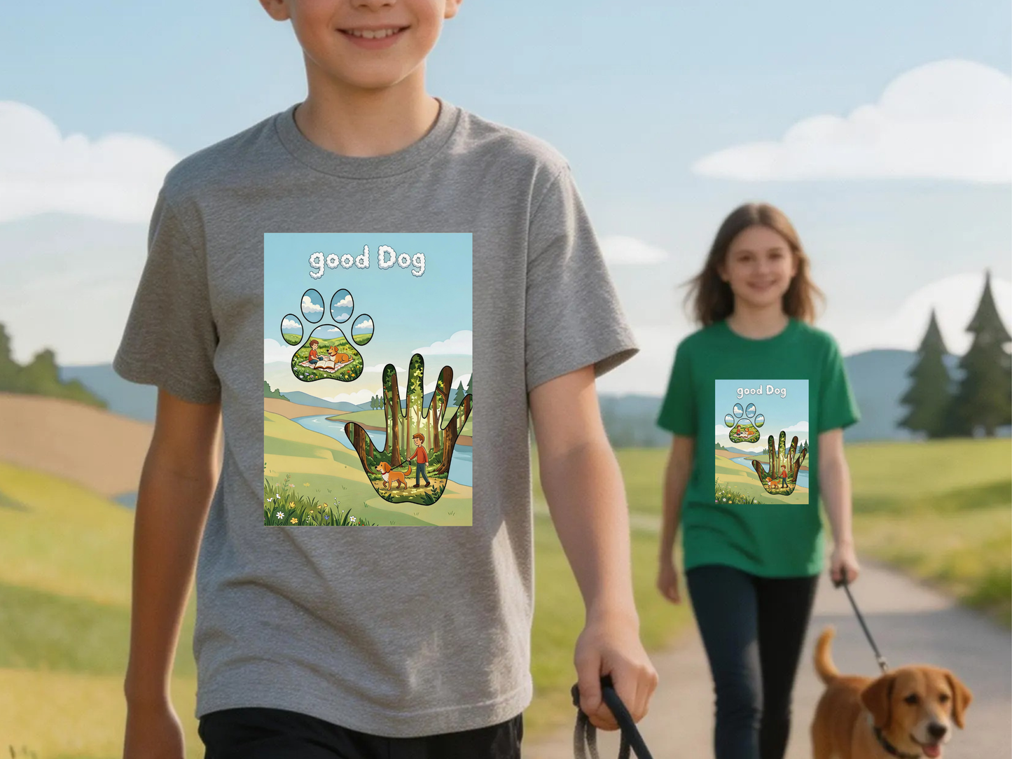 Good Dog Kids T-Shirt – Faith Based Dog Graphic Tee – Kid Created Collection – Boy or Girl shirt