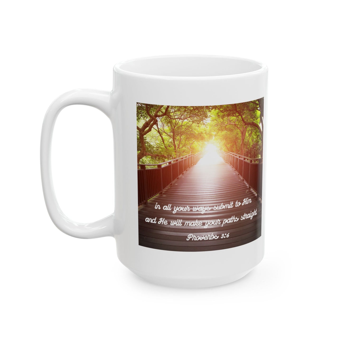 Inspirational Proverbs 3:5-6 Mug - Christian Coffee Mug Gift
