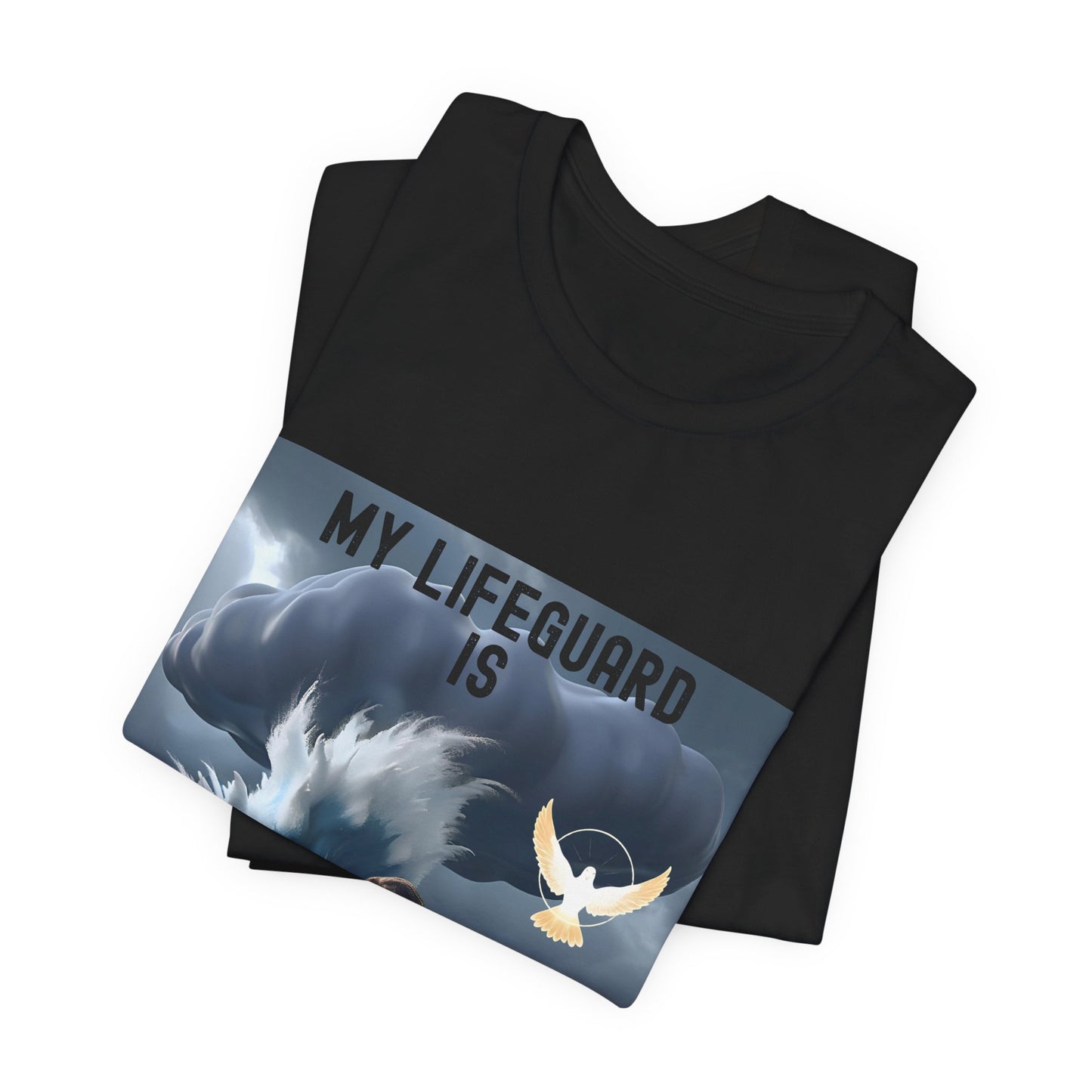 Jesus, Our Lifeguard is Our Rock Unisex Jersey T-Shirt – Find Strength in Life’s Storms