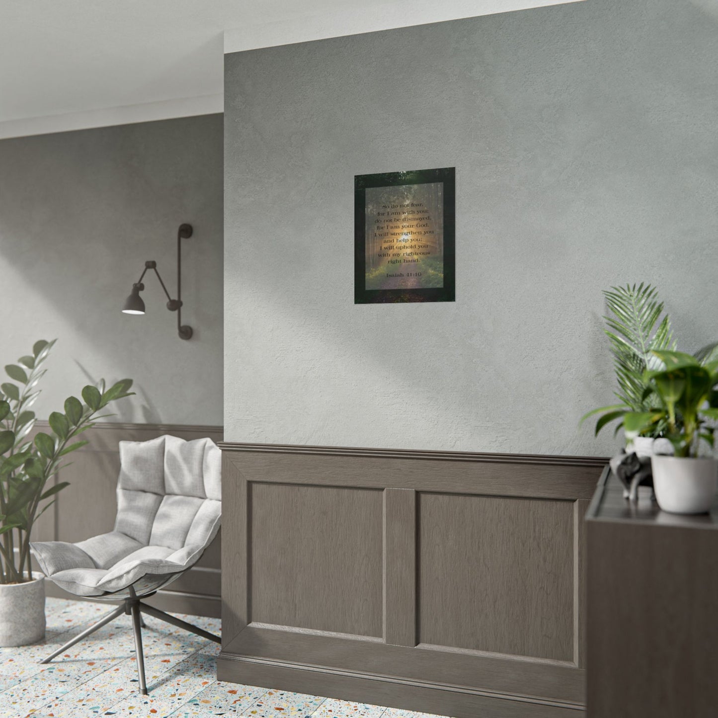 Bible Verse Wall Art Forest and Isaiah 41:10