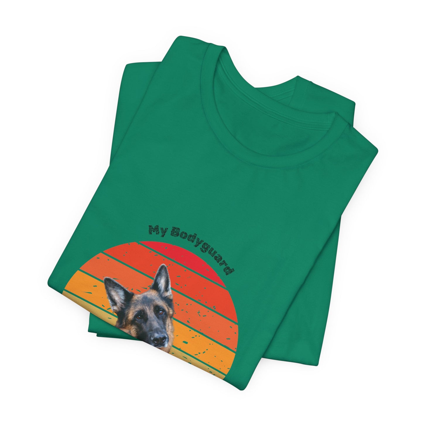 Retro German Shepherd T-Shirt – "My Bodyguard Has Paws" Dog Lover Tee