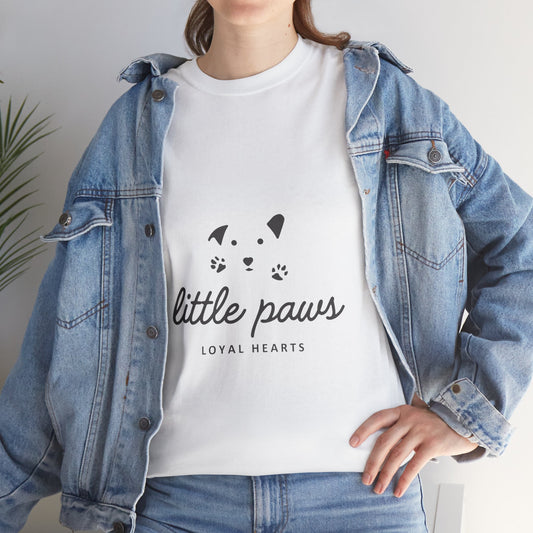 Unisex Heavy Cotton Tee - 'Little Paws, Loyal Hearts' - Perfect for Animal Lovers and Pet Owners