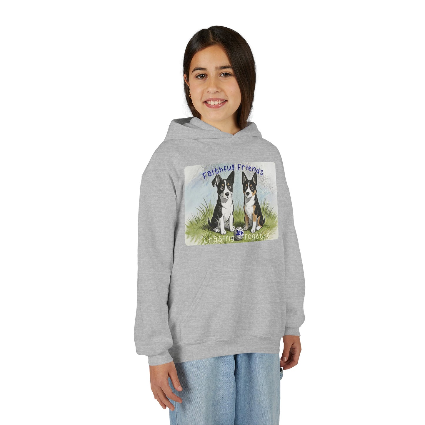 Faithful Friends Youth Christian Hooded Sweatshirt | Kids Faith Based Dog Hoodie