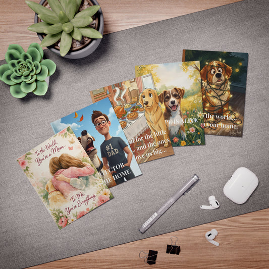 Faith-Based Holiday Card Set | Christian Greeting Cards for Every Season | Dog Lover Encouragement Card Bundle (5-Pack)