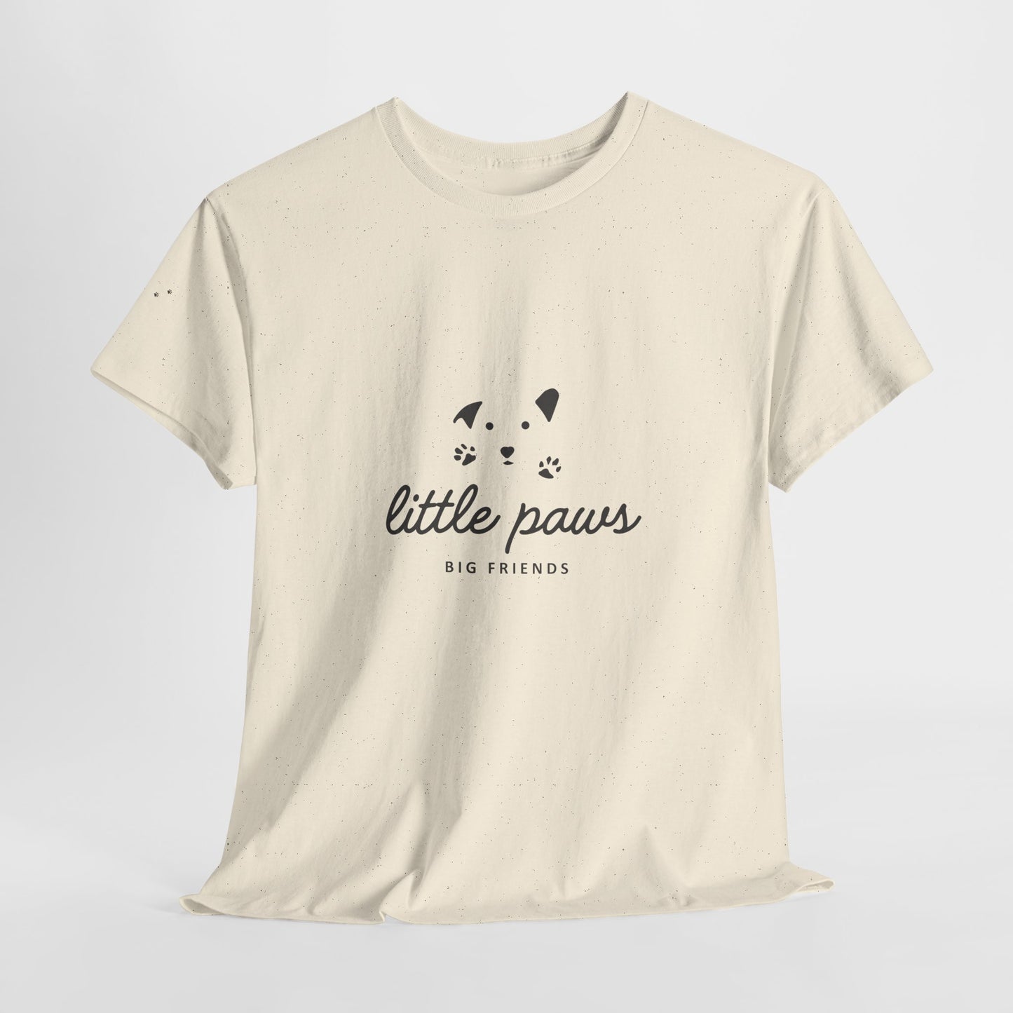 Unisex Heavy Cotton Tee - 'Little Paws, Big Friends' - Perfect for Animal Lovers and Pet Owners