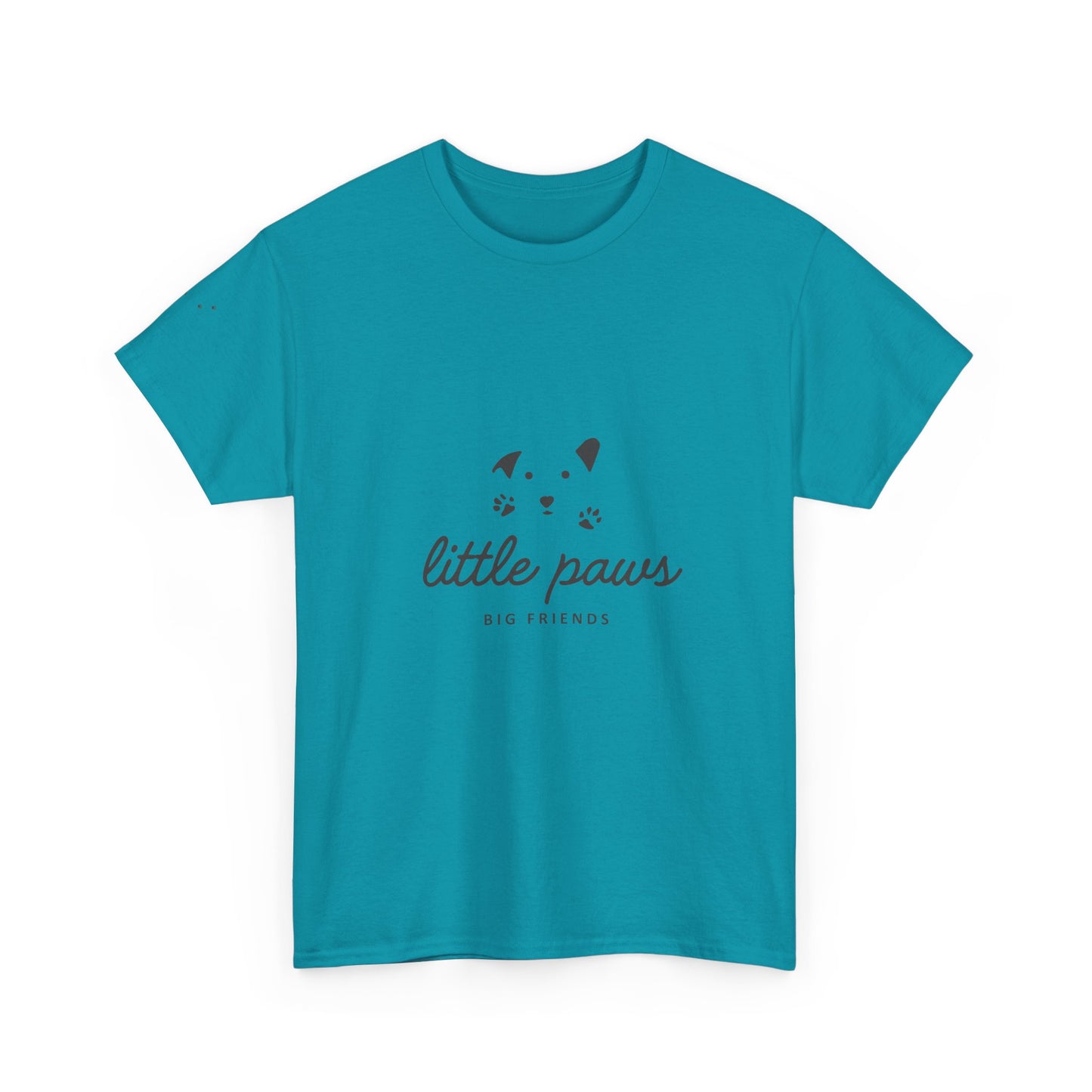Unisex Heavy Cotton Tee - 'Little Paws, Big Friends' - Perfect for Animal Lovers and Pet Owners