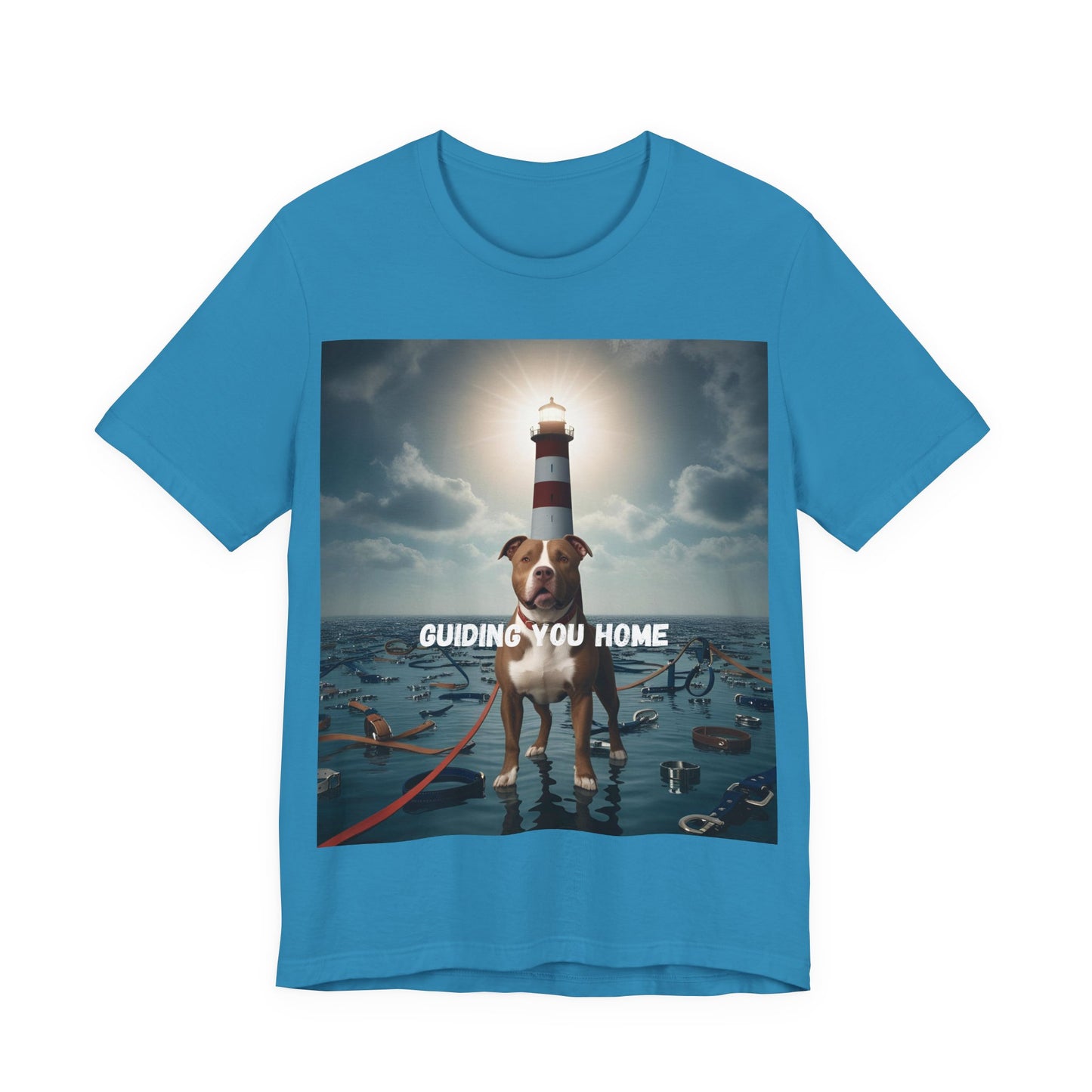 Guiding You Home Pitbull Surreal Unisex T-Shirt – Psalm 23:4 Faith & Loyalty Christian Tee