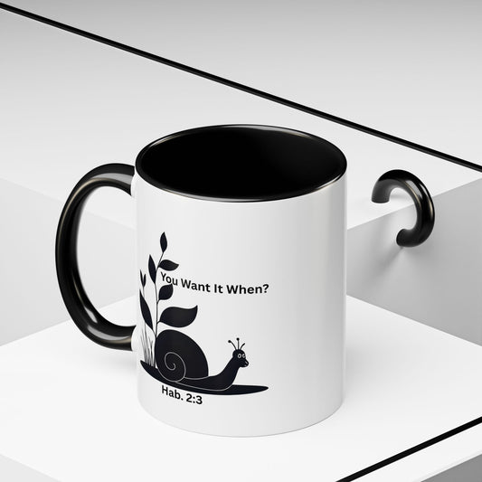 Mug - Habakkuk 2:3 Trust God's Timing Snail Path Coffee Mug