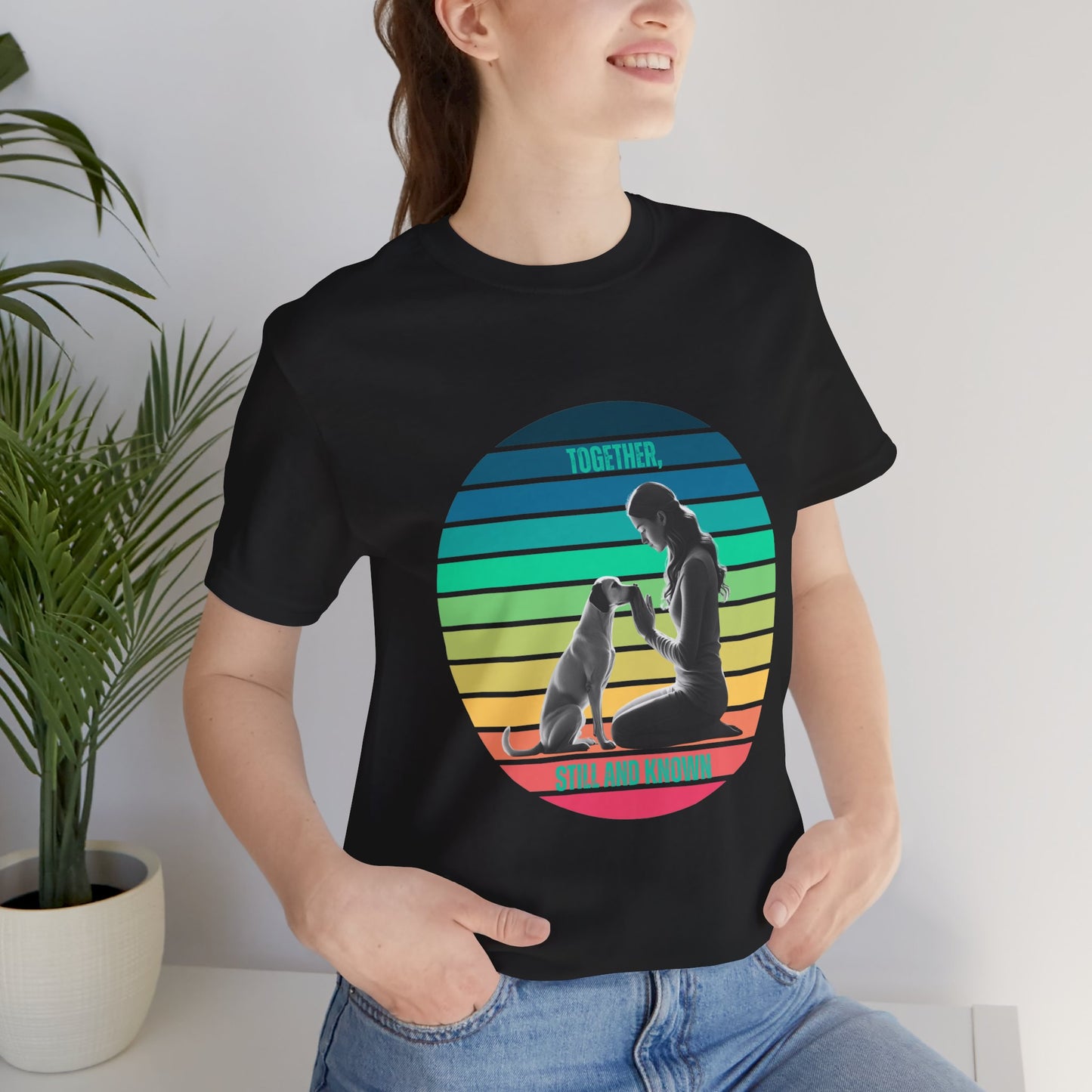 Be Still and Know T-Shirt | Psalm 46:10 Retro Sunset Dog Lover Tee | Vintage Faith Design