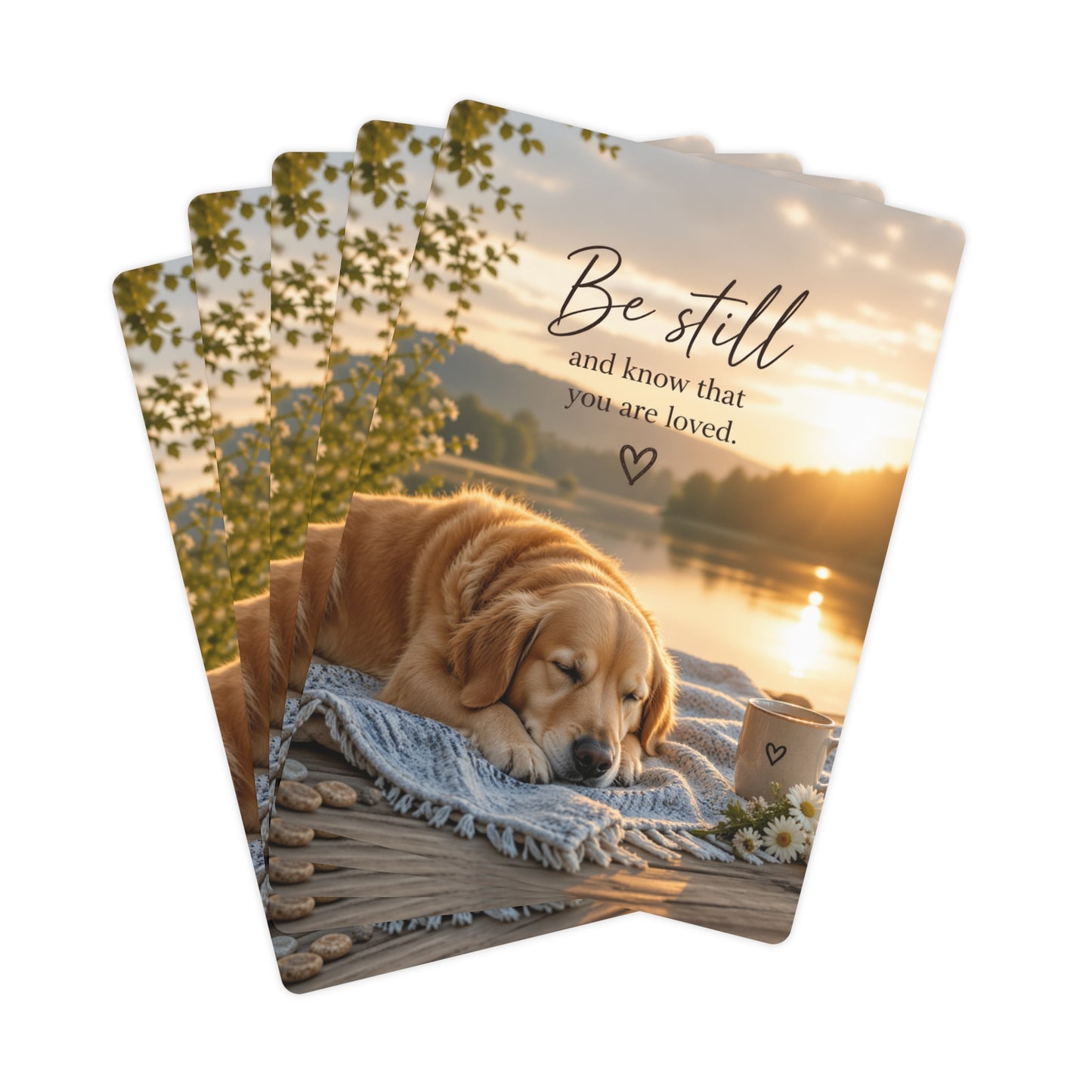 Comfort Playing Cards – Stress Relief Card Deck with Calming Dog Imagery | Anxiety Relief Gift, Mindfulness Cards, Relaxing Solitaire Deck